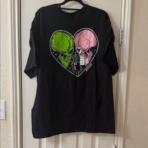 Morbid Podcast x Spencer’s Merch Short Sleeve Tee with Heart Skull Design
